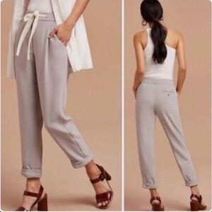 Wilfred Camel Gold Brown Crepe High Rise Tie Front Allant Pants 8